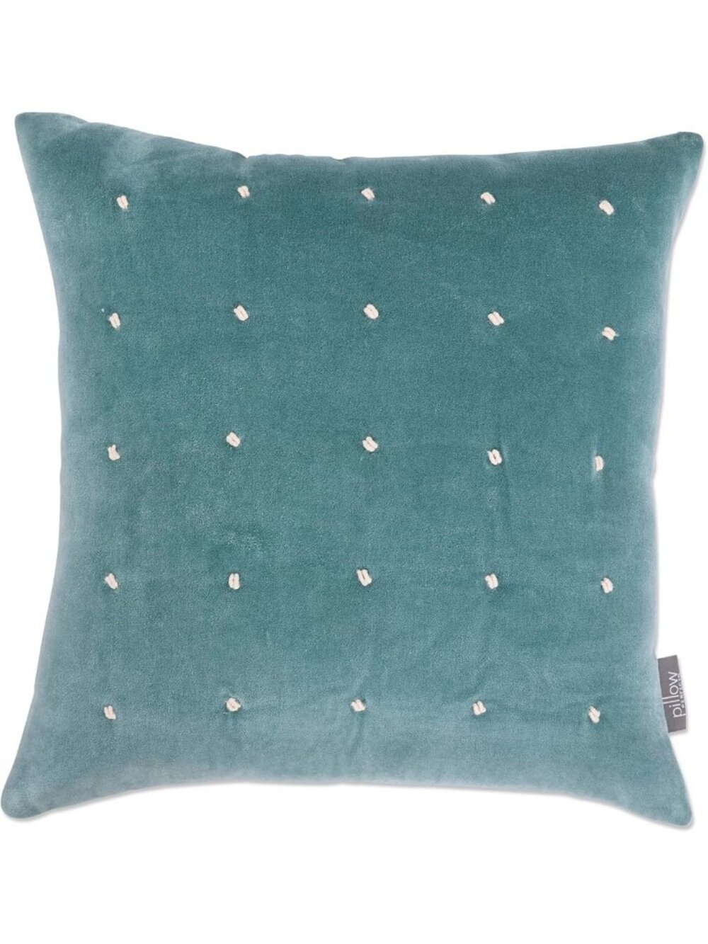Cozy Blue Indoor Throw Pillow with French Knots - Stylish Home Decor Accent